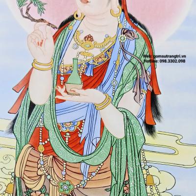 TRANH SỨ KHUNG GỖ – QUAN THẾ ÂM BỒ TÁT